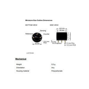 Capteur de gaz Membrapor Voc Vocm 20 électrochimique 0-20 ppm pour la surveillance des émissions et les détecteurs portables - Product Image 4