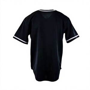 Uniforme de baseball pour homme, maillot noir, pantalon gris, 100% polyester, évacuation de l'humidité, manches courtes, coupe régulière, grande taille, devant entièrement imprimé - Product Image 4