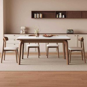 Table à manger rectangulaire suspendue en bois massif, style minimaliste nordique italien, luxe léger moderne, pour restaurant - Product Image 3