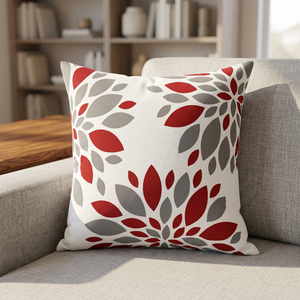 Housse de coussin carrée personnalisée 24x24 en coton jacquard moelleux, motif floral/à pois brodé, pour usage domestique et hôtelier, vente en gros d'usine OEM - Product Image 1