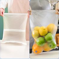 Supermarkt transparante groente- en fruitzakken op rol, voor voedselbewaring van groenten, fruit, vlees, keuken, koelkast, HDPE platte zakken op rol