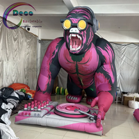 Gorille DJ gonflable géant avec casque pour festival de musique, fête, événement, décoration, spectacle