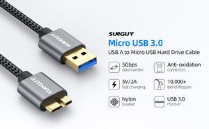 Cable USB 3.0 SUNGUY de 0.3m 0.5m, Listo para Enviar, Cable de Carga Rápida Flexible, Material Trenzado, Ecológico - Product Image 2