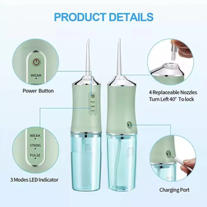 Hydropulseur dentaire sans fil électrique haute pression portable IPX7, outils de <span class=keywords><strong>jet</strong></span> d'eau dentaire, irrigateur buccal, <span class=keywords><strong>nettoyage</strong></span> <span class=keywords><strong>des</strong></span> <span class=keywords><strong>dents</strong></span> <span class=keywords><strong>pour</strong></span> la maison - Product Image 4