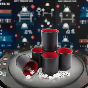 SALVA LEATHER Hot Sale Five-<b>Dice</b> Game Set PU Leather Eco-Friendly Luxury <b>Dice</b> Cup with <b>Dice</b> for Party & Outdoor Gaming - Product Image 2