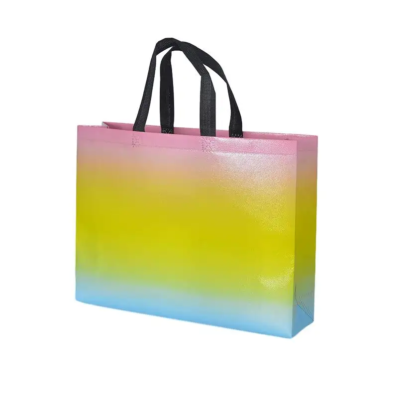 सस्ते फैशन पुन: प्रयोज्य शॉपिंग बैग पर्यावरण के अनुकूल गैर-बुना बैग OEM कस्टम उपहार गैर बुना लुलुलेमन टोट बैग स्नैप के साथ