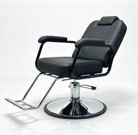 Fauteuil de Barbier Ergonomique Populaire avec Base Hydraulique Robuste Noir – Mobilier de Salon pour Hommes et Salons de Coiffure