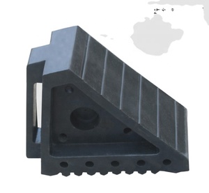 ハンドル付きヘビーデューティーラバーカートラックトレーラーオートバイ航空機ホイールチョックストッパー - Product Image 2