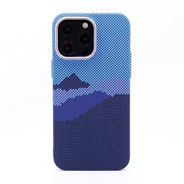 Magnetic Shockproof PC Grid Pattern Back Cover for iPhone 15/15 Pro/15 Pro Max A-676 New Mobile Phone Case