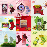 Chaussettes longues en coton de conception personnalisée drôle de pastèque chaussettes de boîte-cadeau personnalisée en gros