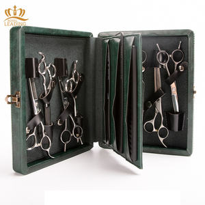 Double boîte en <span class=keywords><strong>bois</strong></span> avec étui en cuir véritable, <span class=keywords><strong>pour</strong></span> outils de barbier, peigne à cheveux, rangement de ciseaux, collection 2020 - Product Image 1