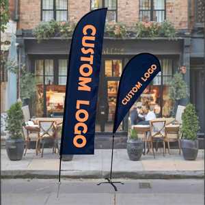 Custom Design Promotion Teardrop Flags Feather Flag With Stand Outdoor Advertising <b>Cheap</b> Beach Flag Flying - Product Image 1