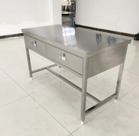 Traitement personnalisé de la tôle en acier inoxydable Caisse enregistreuse Bureau mobile avec tiroirs à pieds réglables pour le bureau de l'hôtel
