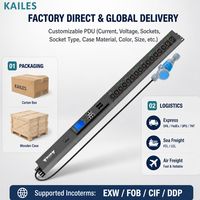 KAILES(KLS) KLS-K66 Série ZD PDU intelligent MD 16A 200-240Vac 3840W Noir 14 prises C13 + 2 prises C19 (anti-desserrage) pour armoire réseau