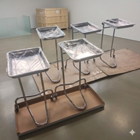 Mayo Portable Réglable Plateau En Acier Instrument Stand Médical Dentaire Salon Tatouage Esthéticienne Service Mobile Chariot Table Station