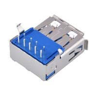 Connecteur femelle USB 3.0 type A 9 broches DIP avec bornes en alliage de cuivre, courant maximal 1,8 A