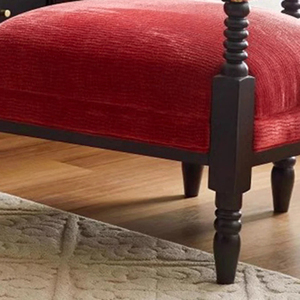 Fauteuil d'appoint contemporain en bois de frêne artisanal et tissu ramie avec pieds à cadre perlé, <span class=keywords><strong>chaise</strong></span> <span class=keywords><strong>longue</strong></span> - Product Image 5