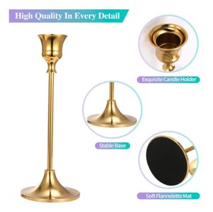 Lot de 6 bougeoirs coniques en cuivre pour la décoration intérieure, les mariages et les anniversaires-Fabriqué en Chine - Product Image 2