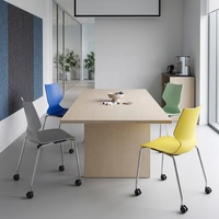 Chaise moderne de travail de visiteur d'acier inoxydable en plastique mobile de conférence de bureau exécutif