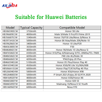 Baterai Original Grosir untuk Huawei P10 P20 P30 Lite P40 P50 P60 Pro Mate30 Mate50 Mate60 Pro Nova 2 Plus 7