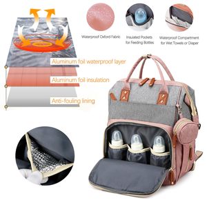 Zaino per Pannolini con Fasciatoio, Borsa Multifunzionale Impermeabile per <span class=keywords><strong>Mamma</strong></span> e Papà, Elegante Zaino da Viaggio per Neonati - Product Image 2