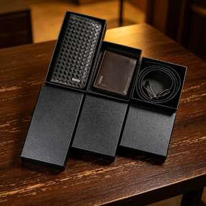 Boîtes rigides de haute qualité, boîtes d'emballage pour portefeuilles et bougies en carton noir minimaliste, luxueuses et exquises, pour boutique de cadeaux - Product Image 2