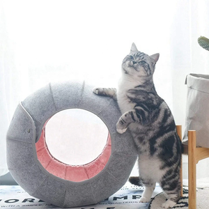 Fabricante al por mayor Shout Felpa Deformable Plegable Transpirable Mascota Gato Cama Gato Cueva Cama - Product Image 5