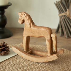 Scandinavian Style Hand-Carved Engraved Pine <strong>Wood</strong> Rocking Horse Eco-Friendly Christmas Desktop <strong>Decoration</strong> <strong>for</strong> <strong>Home</strong> or Office - Product Image 4
