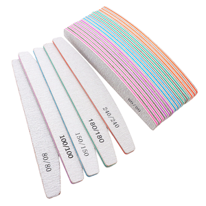 Portable Customized Professional Emery Board Manicure Set Tools Kits 80/100/150/180/240 Grit Zebra Nail File Durable Buffer File