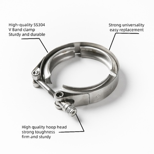 Collier de serrage <span class=keywords><strong>V</strong></span>-<span class=keywords><strong>Band</strong></span> 2 pouces (51 mm) en acier inoxydable 304 pour tuyau d'échappement et système de silencieux - Product Image 1