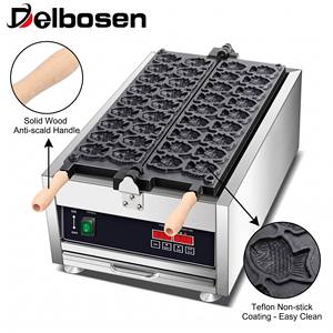 Machine <span class=keywords><strong>à</strong></span> gaufres électrique professionnelle 110V <span class=keywords><strong>à</strong></span> affichage numérique, 18 trous, pour mini-taiyaki, production en gros, certifiée CE - Product Image 3