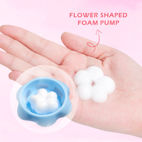 Flacon de désinfectant pour les mains moussant de 250 ml / 300 ml, distributeur de savon à tampon floral, pompe à savon floral, adapté aux enfants