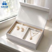 Boîte d'emballage de bijoux de luxe écologique et recyclable, kit personnalisé avec logo imprimé en quadrichromie pour collier, bague, boucles d'oreilles, coffret cadeau
