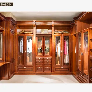 Balom moda mobilya tasarım fabrika fiyat özelleştirilmiş katı ahşap armoire gardırop yatak odası