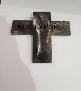 Cuerno de búfalo pulido de alta calidad de tamaño personalizado Escala de rayas doradas artesanías ecológicas naturales únicas - Product Image 4