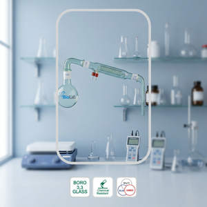 Unidad de Destilación de Alcohol de Vidrio Borosilicato, Aparato de Destilación de Laboratorio, Vidrio Borosilicato 3.3, Equipo de Laboratorio Resistente a Químicos - Product Image 3