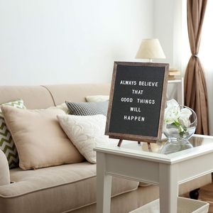 Tablero <span class=keywords><strong>de</strong></span> <span class=keywords><strong>madera</strong></span> con <span class=keywords><strong>letras</strong></span> <span class=keywords><strong>de</strong></span> fieltro, marco <span class=keywords><strong>de</strong></span> <span class=keywords><strong>madera</strong></span> <span class=keywords><strong>Vintage</strong></span> rústico, tablero <span class=keywords><strong>de</strong></span> <span class=keywords><strong>letras</strong></span> y mensajes intercambiable gris oscuro - Product Image 5