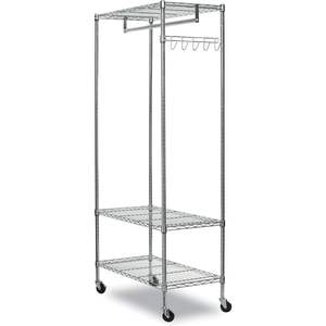 Porte-vêtements Alera à étagères en fil métallique argenté, capacité de 40 vêtements, 48 l x 18 prof x 75 h - Product Image 5