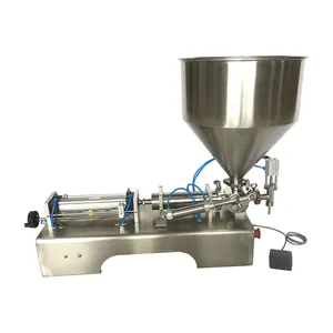 Máquina de llenado de pistón neumático cuantitativo de un solo cabezal, máquina de llenado de champú y jugo de fruta, máquina de llenado horizontal