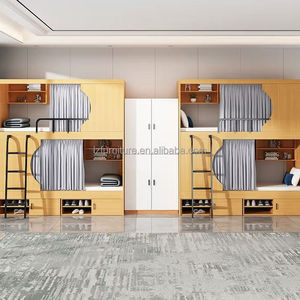 Space Capsule Bunk Bed Youth Hostel Solid Wood Double Deck Youth Hostel High and Low Dormitory Apartment Full Bed - Product Image 2