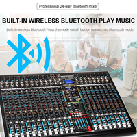 Table de Mixage Audio Professionnelle Biner DX24C avec 99 Types d'Effets de Réverbération DSP Intégrés, Mélangeur Audio 24 Canaux pour Scène, Table de Mixage Audio USB