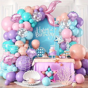 DAMAI Mermaid Birthday Balloon Garland Arch Kit, Baby Shower Decorations for Boys Girls, Under The Sea Theme Party Supplies - Product Image 4