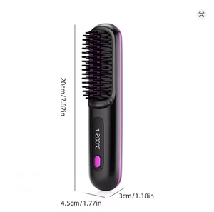 Peigne chauffant électrique <span class=keywords><strong>en</strong></span> céramique LCD USB, sans fil, portable, avec ions négatifs, outil de coiffage rechargeable, <span class=keywords><strong>brosse</strong></span> lissante - Product Image 6