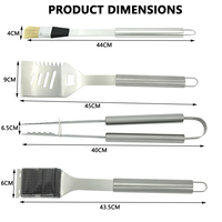 Ensemble d'outils de barbecue robuste de 18 pièces en acier inoxydable, kit d'ustensiles de grillade, spatule, pinces, accessoires de barbecue pour le camping en plein air