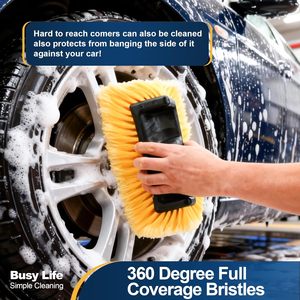 Brosse de lavage de voiture à cinq faces avec manche long de 61 pouces, sans rayures, pour le nettoyage de voitures, bateaux, maisons, façades et sols - Product Image 4