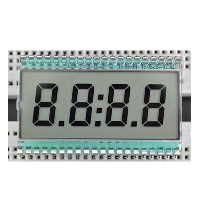 EDC190 4 Digit 7 Segment LCD Display Digital Clock Tube Static Driving 3V 50.8x30.48x2.8mm Semitransparent TN Positive Display