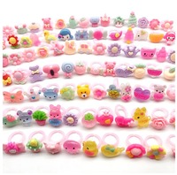 Kleine Mädchen Juwel Ringe in Box Party Favor Schöne Ringe, verstellbar, Mädchen so tun, als würden sie spielen und Ringe anziehen, Kunststoff