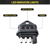 Testeur de circuit de remorque plate à 4 broches Testeur de câblage de remorque à 4 broches avec indicateurs LED 4 broches pour feux arrière clignotants