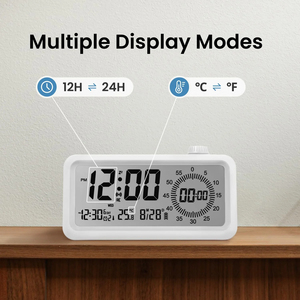 Reloj Despertador Inteligente <span class=keywords><strong>Lcd</strong></span> Temporizador Visual Temperatura de Brillo Ajustable y Pantalla de Calendario 12/24H Opciones de Tiempo para Personas que Duermen Pesadamente - Product Image 3