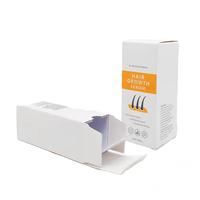 Boîte pliante en papier texturé blanc avec logo personnalisé pour l'emballage de sérum capillaire et de crème solaire, design recyclable, unité d'usine durable